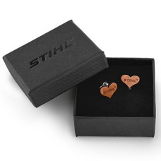 Деревянные серьги Stihl в виде сердечек (04641770000) 