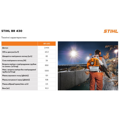 Садовый пылесос ранцевой Stihl BR 430 (42440111620)