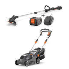 Акум. тример Husqvarna Aspire T28-P4A KIT, з АКБ і ЗП + Акум. газонокосарка Aspire LC34-P4A, без АКБ і ЗП (9706202‑07_01)