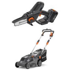 Акум. міні-пилка Husqvarna Aspire P5-P4A KIT, з АКБ(2,5 Ah) і ЗП + Акум. газонокосарка Aspire LC34-P4A, без АКБ і ЗП (9706213-05_02)