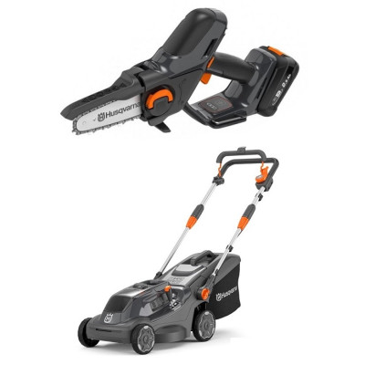 Акум. міні-пилка Husqvarna Aspire P5-P4A KIT, з АКБ(2,5 Ah) і ЗП + Акум. газонокосарка Aspire LC34-P4A, без АКБ і ЗП (9706213-05_02)
