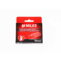 Скоби Miles No.3-6MM, 1000 шт, ширина - 11,40 мм, товщина - 0,75 мм, аналог: Rapid 53
