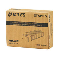 Скоби Miles No. 80-6MM, 15000 шт., 6 мм, 0,95 мм х 0,65 мм, 12,90 мм х 11,40 мм