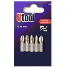 Набір біт Utool, PH, 2х25 мм, 5 шт, блістер, 0.050 кг