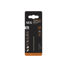 Свердло AAKHSSCBT1-5 AEG, HSS-Co, Ø1.5х18х40мм, 1шт.