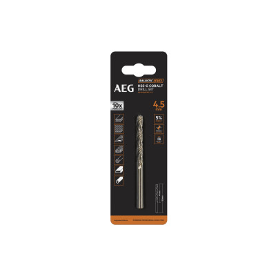 Свердло AAKHSSCBT4-5 AEG, HSS-Co, Ø4.5х47х80мм, 1шт.