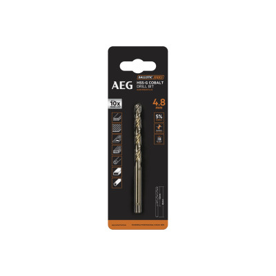 Свердло AAKHSSCBT4-8 AEG, HSS-Co, Ø4.8х52х86мм, 1шт.
