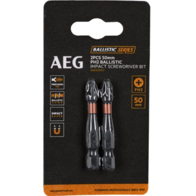 Біти ударні AAK502PH2 AEG, PH2, 50мм, 2шт.
