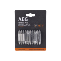 Біти двосторонні ASDPH24510 AEG, РН2, 45мм, 10шт.