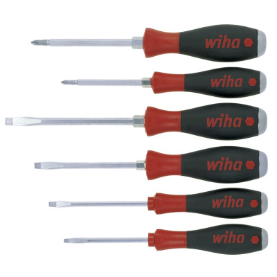 Викрутки ударні Wiha SoftFinish набір 6 пр(PH1x80, PH2x100;SL3,5x75;4,5x90;5,5x100;6,5x125)CrVMo