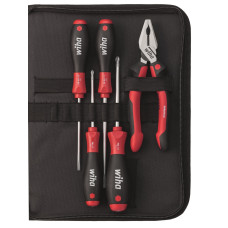 Wiha Набір в сумці 5 пр.(SoftFinish SL4x100,SL5.5x125,PH1x80,PH2x100,пасатижі Industrial 180 мм)