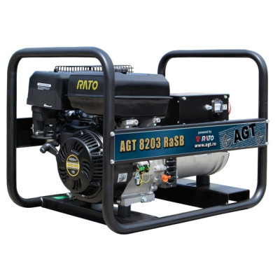 Генератор AGT8203RaSB, 400B/230B/50Гц, 7.0кВа/4.0кВа, R420, 6,5л., 1х230Вх16А, 1х400Вх16А, 77кг.