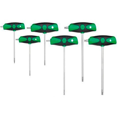 Штифтові ключі Wiha ComfortGrip з Т-подібною рукояткою 6 пр (T10,T15,T20,T25,T30,T40),CrV, мат хр