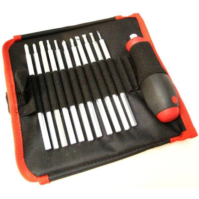 Набір викруток Wiha System6,SAU100T12,12шт.(SL0.5х3;0,8х4,1х5;1х6;PH1,PH2,PZ1,PZ2,SW3,4,5)CrV
