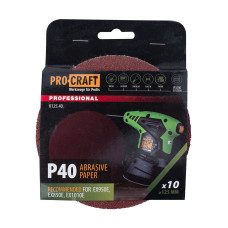 Круг шліфувальний самозачепний Procraft K125.40 UNIVERSAL (набір 10 шт.)