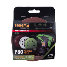 Круг шліфувальний самозачепний Procraft KD125.80 UNIVERSAL (набір 10 шт.) 8 отв.