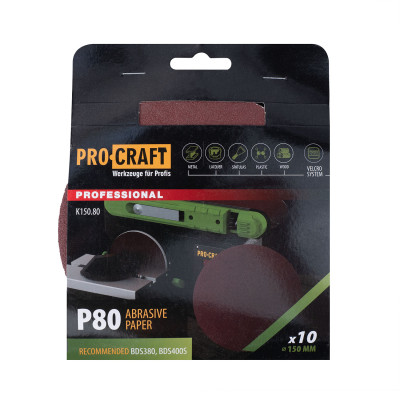 Круг шліфувальний самозачепний Procraft K150.80 UNIVERSAL (набір 10 шт.)