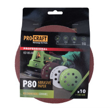 Круг шліфувальний самозачепний Procraft KD180.80 UNIVERSAL (набір 10 шт.) 8 отв.