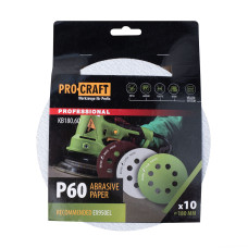 Круг шліфувальний самозачепний Procraft KB180.60 UNIVERSAL (набір 10 шт.) 8 отв.