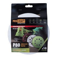 Круг шліфувальний самозачепний Procraft KB180.80 UNIVERSAL (набір 10 шт.) 8 отв.