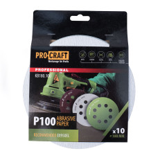 Круг шліфувальний самозачепний Procraft KB180.100 UNIVERSAL (набір 10 шт.) 8 отв.