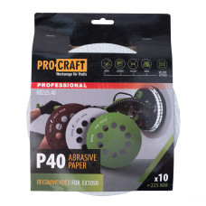 Круг шліфувальний самозачепний Procraft KB225.40 UNIVERSAL (набір 10 шт.) 10 отв.