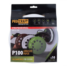 Круг шліфувальний самозачепний Procraft KB225.100 UNIVERSAL (набір 10 шт.) 10 отв.