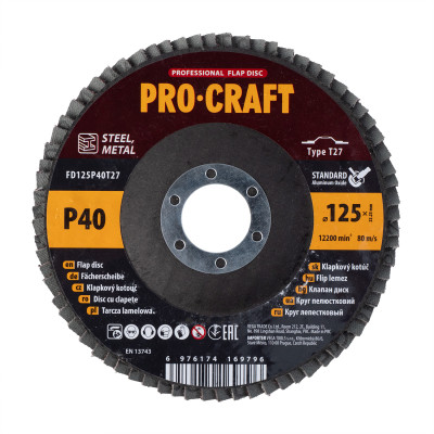 Диск пелюстковий Procraft FD125P40T27 UNIVERSAL