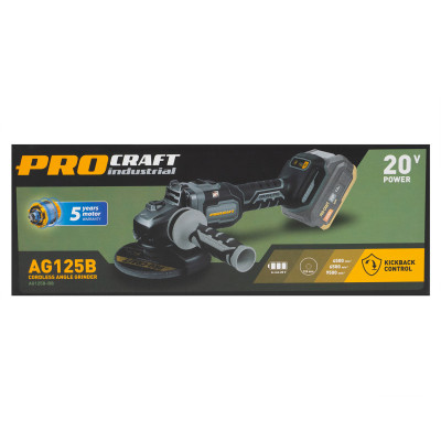 Акумуляторна болгарка Procraft industrial AG125B (без акб та зп)