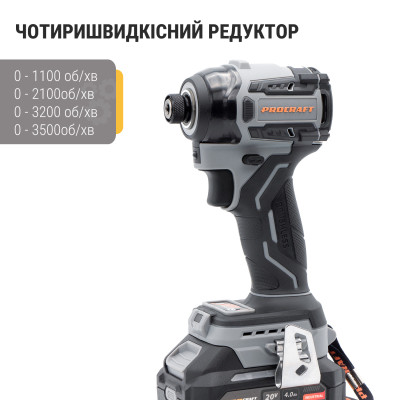 Акумуляторний гвинтоверт Procraft Industrial ID20A (без акб та зп) Акумуляторний гвинтоверт Procraft Industrial ID20A (без акб та зп)