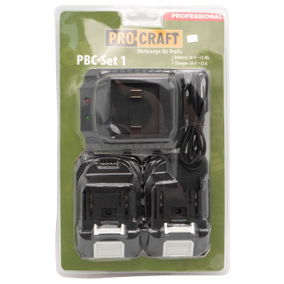 Набір акумуляторів та зарядного пристрою Procraft PBC-set1 (20/2 акб та зп)
