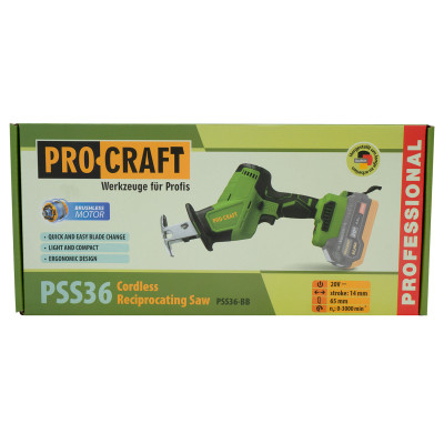 Акумуляторна шабельна пила Procraft PSS36 (без акб та зп) Акумуляторна шабельна пила Procraft PSS36 (без акб та зп)