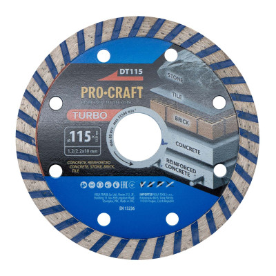 Алмазний диск Procraft DT115 115мм 22,23мм 2.2 мм