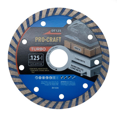 Алмазний диск Procraft DT125 125мм 22,23мм 2.2 мм