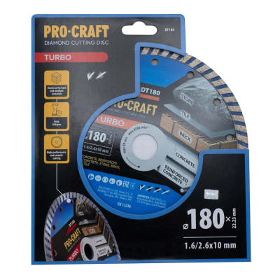 Алмазний диск Procraft DT180 180мм 22,23мм 2.6 мм