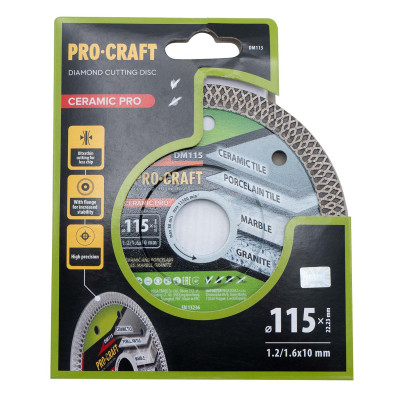 Алмазний диск Procraft DM115 115мм 22,23мм 1.6 мм