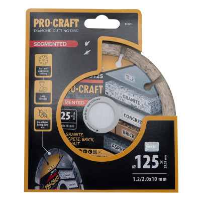 Алмазний диск Procraft DS125 125мм 22,23мм 2.0 мм