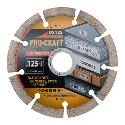 Алмазний диск Procraft DS125 125мм 22,23мм 2.0 мм Алмазний диск Procraft DS125 125мм 22,23мм 2.0 мм