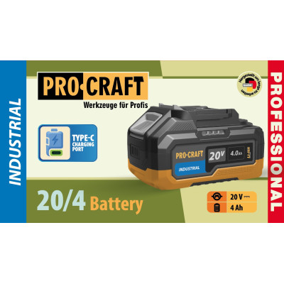 Акумуляторна батарея Procraft Battery20/4 industrial (20В, 4Аг) Type-c Акумуляторна батарея Procraft Battery20/4 industrial (20В, 4Аг) Type-c