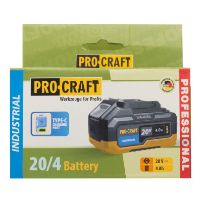 Акумуляторна батарея Procraft Battery20/4 industrial (20В, 4Аг) Type-c