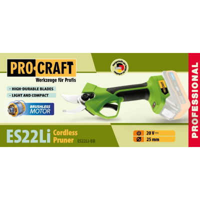 Акумуляторний секатор Procraft ES22Li (без акб та зп)