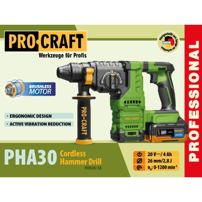 Акумуляторний перфоратор Procraft PHA30 (1 акб) Акумуляторний перфоратор Procraft PHA30 (1 акб)