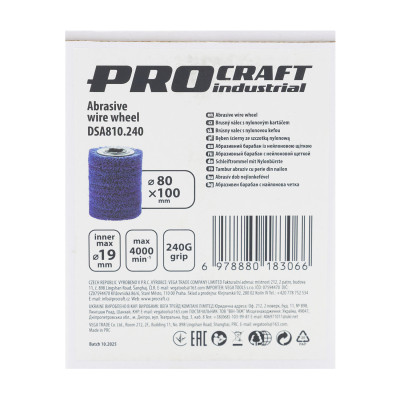 Барабан абразивний з нейлоновою щіткою Procraft DSA810.240