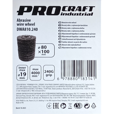 Барабан абразивний з нейлоновою щіткою Procraft DWA810.240