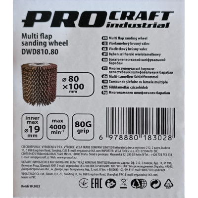 Барабан мульти-пелюстковий шліфувальний Procraft DWD810.80