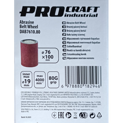 Барабан абразивний стрічковий Procraft DAB7610.80