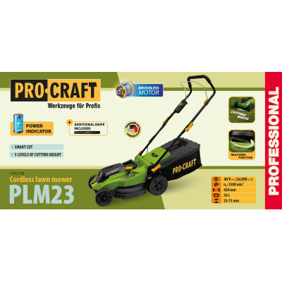 Акумуляторна газонокосарка Procraft PLM23 (без АКБ та ЗП)
