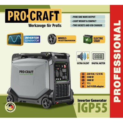 Інверторний бензиновий генератор Procraft IGP55