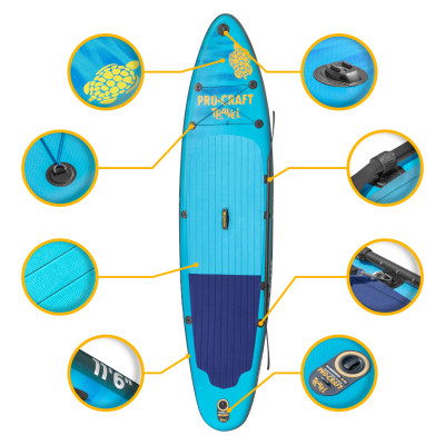 Надувна дошка для сапбордингу Procraft travel SUP350 Надувна дошка для сапбордингу Procraft travel SUP350