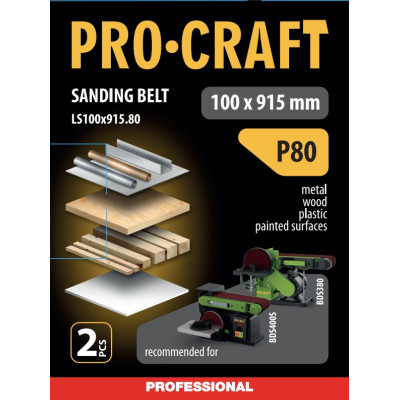 Стрічка шліфувальна Procraft LS100x915.80 (2 шт)